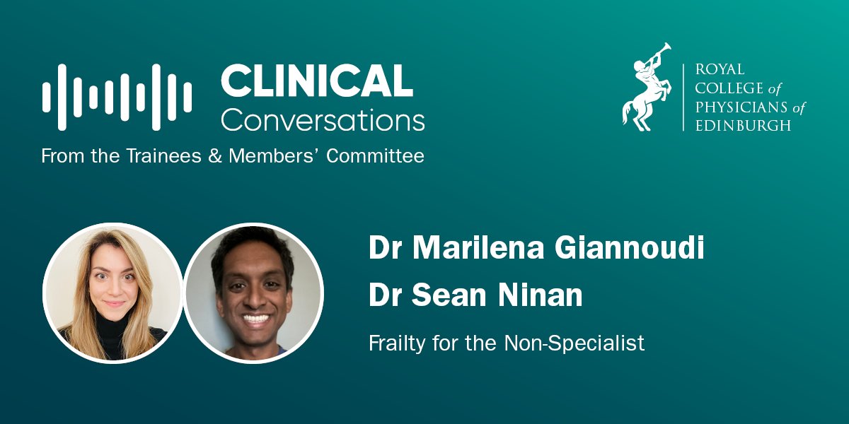 This week in Clinical Conversations, Dr Marilena Giannoudi meets with Dr Sean Ninan to discuss frailty - measuring the severity of frailty and the importance of adapting treatment for frail patients. Listen now: podcasts.rcpe.ac.uk/show/clinical-… @sean9n @LeedsFrailtyEd #MedTwitter