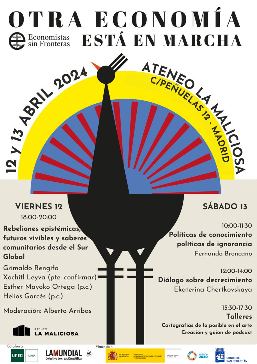 ¡Vuelven las jornadas #OtraEconomíaEstáEnMarcha! Serán en <a href="/AteneoMaliciosa/">La Maliciosa</a> los días 12 y 13 de abril, y como siempre, disponemos de créditos, bolsas de viaje y estudio para estudiantes de fuera de Madrid. ¿De qué hablaremos este año? ¡Dentro hilo!
ecosfron.org/otra-economia-…