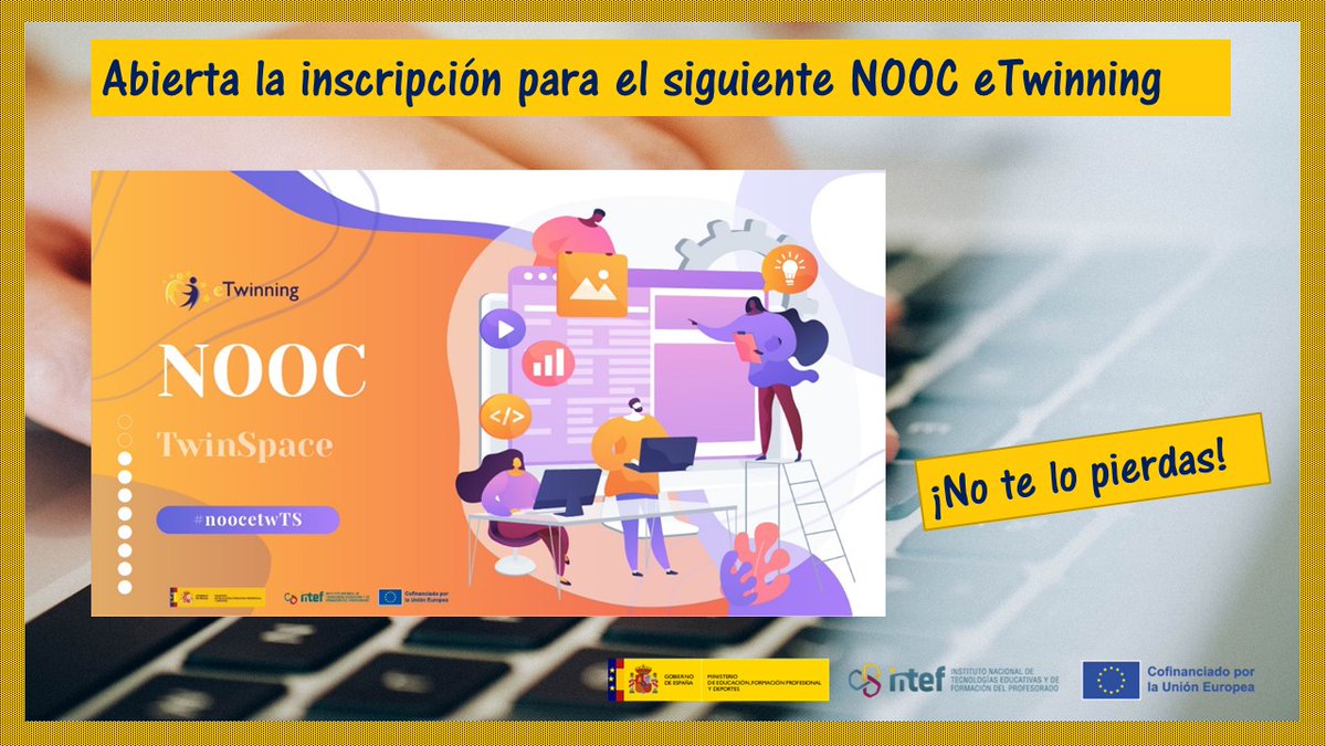 😉Todavía hay plazas para el NOOC TwinSpace #noocetwTS
✍️Inscribirte en el NOOCs eTwinning (ª edición)
📆NOOC Tu TwinSpace, del 13 al 22 de marzo.
👉Conoce todo el potencial que te ofrece el TwinSpace
📲Info y registro en⌨️: etwinning.es/es/5a-edicion-…
<a href="/eTwinning_es/">eTwinning España</a>