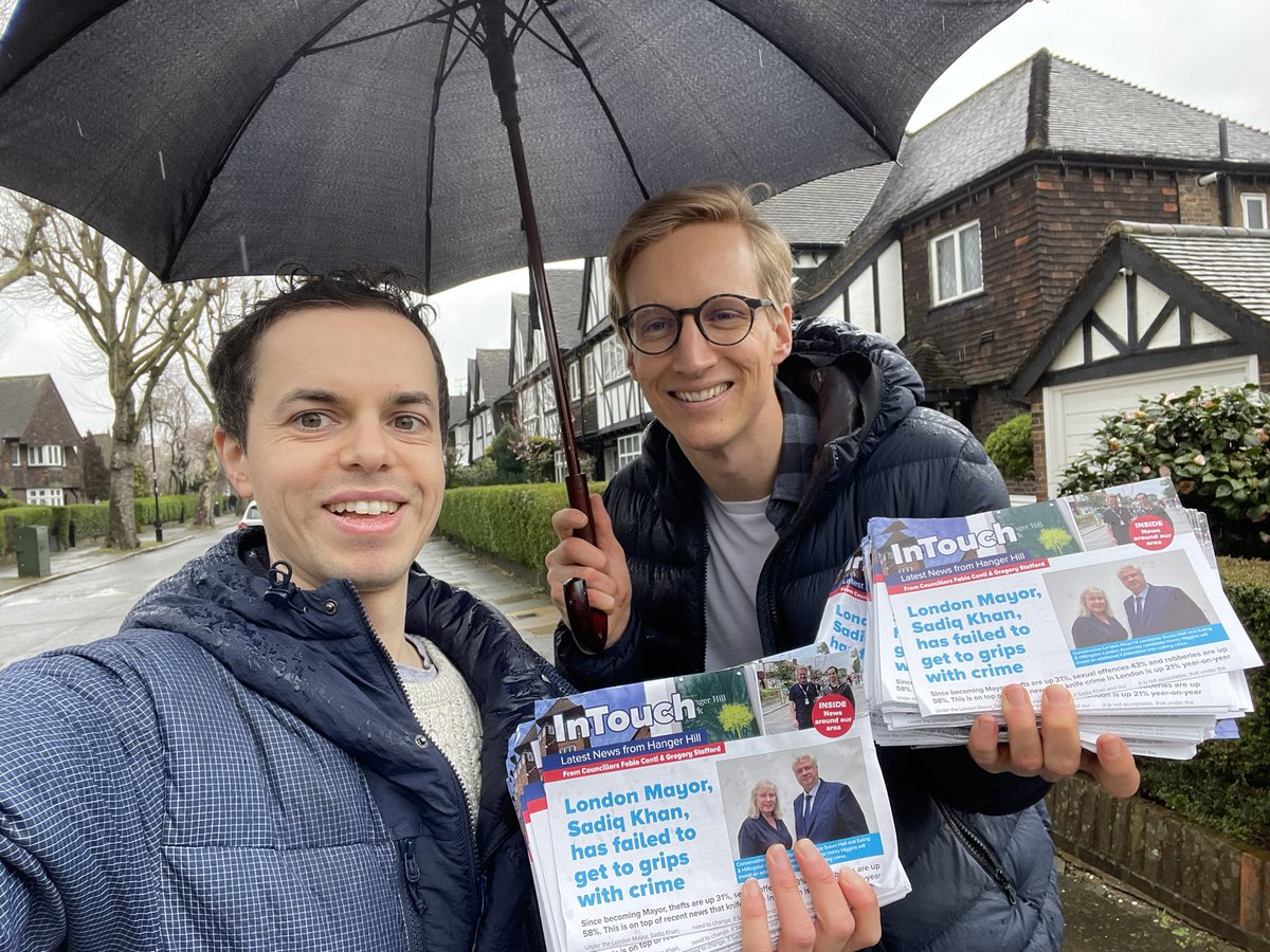 It was good at the weekend to have been out to support @BasildonTories in Billericay ahead of their local elections in May and then out in a 🌧️ Hanger Hill for @Councillorsuzie & @henry4gla