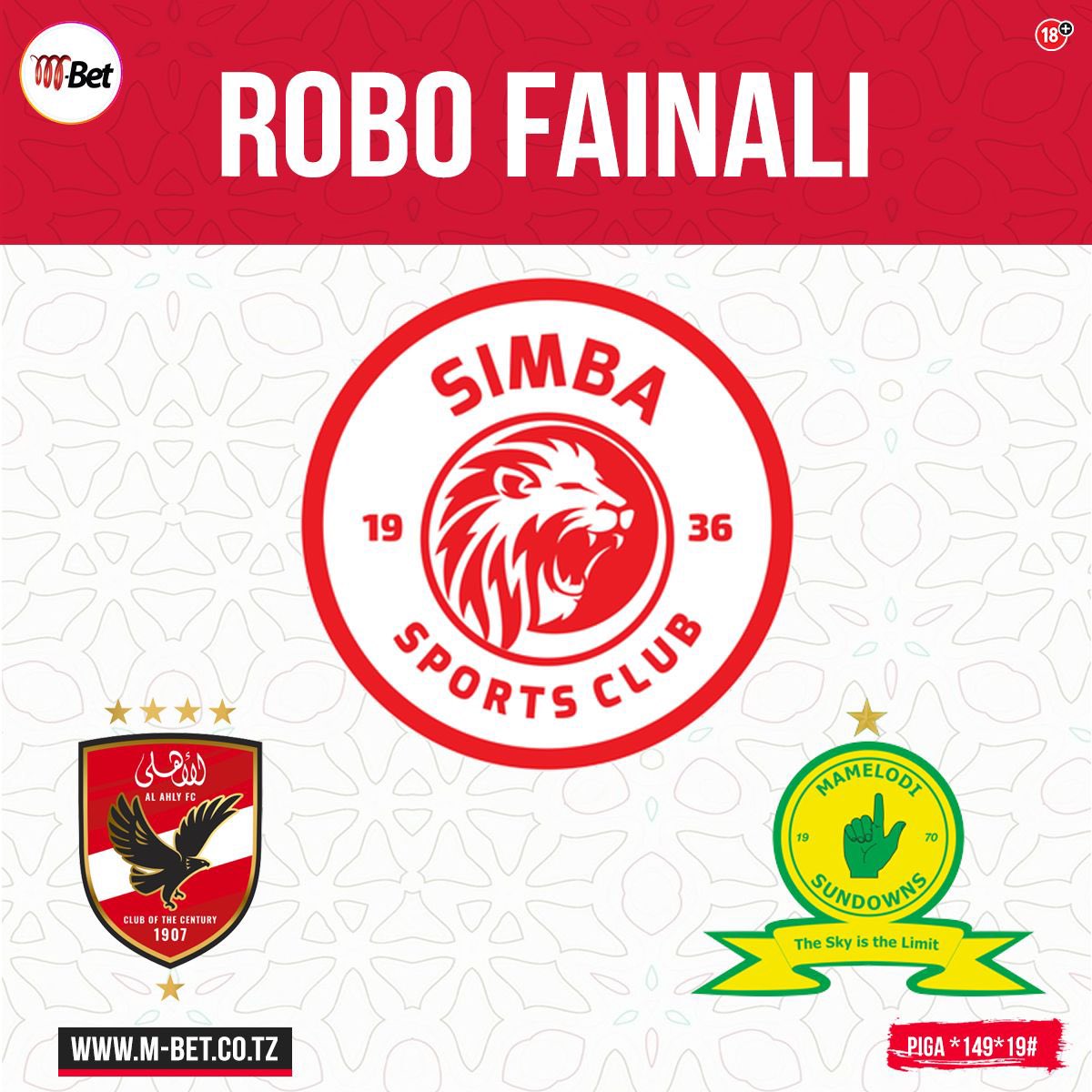 🎯 Ungependa Mnyama akutane na timu gani kati ya hizi robo fainali CAF?

📱Pakua App ya <a href="/mbet_tz/">M-Bet TZ</a> jisajili, weka mkeka 🧾 Post hashtag #ShareMkeka tag <a href="/mbet_tz/">M-Bet TZ</a> pata likes na comments nyingi zaidi ushinde jezi toka kwa wachezaji wa @simbasctanzania. 

#ShareMkeka #NguvuMoja