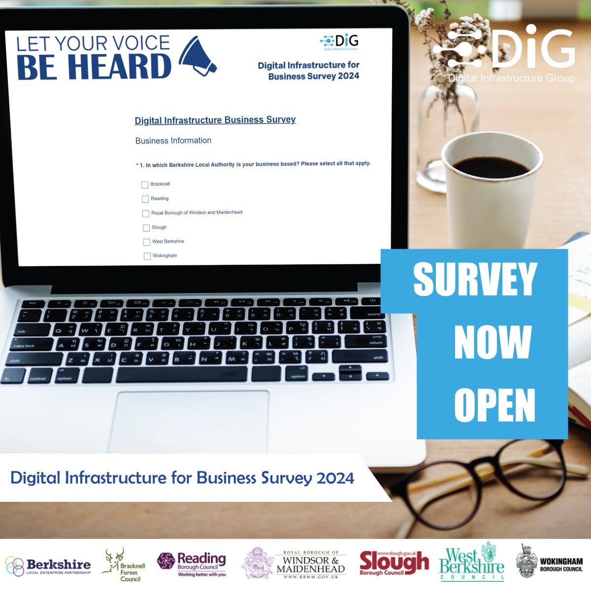 Calling all Berkshire businesses - Click the link bit.ly/DI4Bus2024 - take the Digital Infrastructure for Business survey now! #ConnectedBerkshire #BerkshireBusiness #DI4BusSurvey @WokinghamBC @TValleyChamber @ThamesValley @SloughMeans