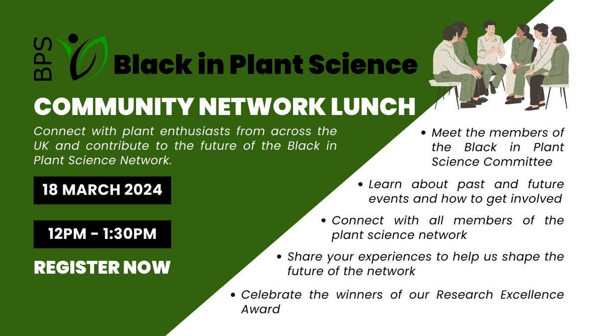 Last days to register for the first community event @BlackInPlantSci, which coincides with our First (yes!) Anniversary. Learn what we are being up to in the last year, our vision and our mission for the years to come and celebrate the Research Excellence Awardees.