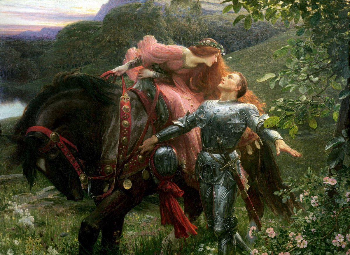 AcademiaAesthe1's tweet photo. Frank Dicksee 
La Belle Dame sans Merci, 1902 https://t.co/JvRFStAFIL