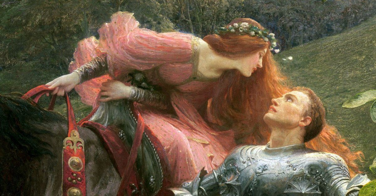 AcademiaAesthe1's tweet photo. Frank Dicksee 
La Belle Dame sans Merci, 1902 https://t.co/JvRFStAFIL
