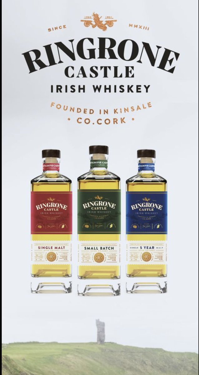 Delighted to be showcasing today at Pro Wein Germany “ Kinsale’s first ever produced Irish Whiskey , distilled by Blacks Brewing and Distilling . Ringrone Castle Premium Irish Whiskey . If your attending , pop by and taste our unique spirit .