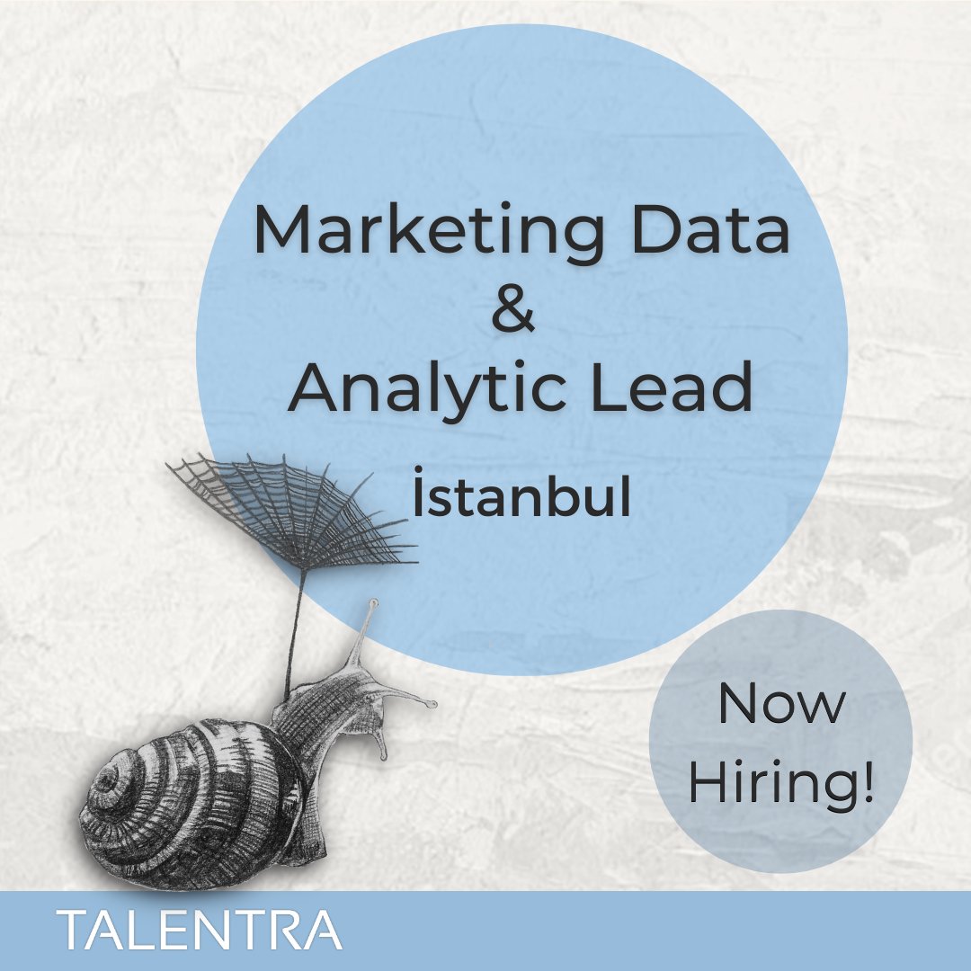 Türkiye’nin en büyük dijital öğrenme platformuna sahip olan müşterimizin güçlü pazarlama ekibi için “Marketing Data & Analytic Lead” arıyoruz. To apply: talentra.net/Jobs/Detail/ma… #HIRINGNOW #istanbul #DataAnalytics