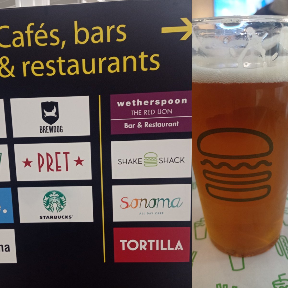 Bristol Hoppers (@bristolhoppers) on Twitter photo The bar choice at #Gatwick is a bit d*ckhead led for me. Both are on my boycott list. Thank goodness for Shackmeister Ale at <a href="/shakeshackUK/">SHAKE SHACK UK</a> , although I feel it's a bit early in the morning to only be trusted with a plastic glass! The bar choice at #Gatwick is a bit d*ckhead led for me. Both are on my boycott list. Thank goodness for Shackmeister Ale at <a href="/shakeshackUK/">SHAKE SHACK UK</a> , although I feel it's a bit early in the morning to only be trusted with a plastic glass!