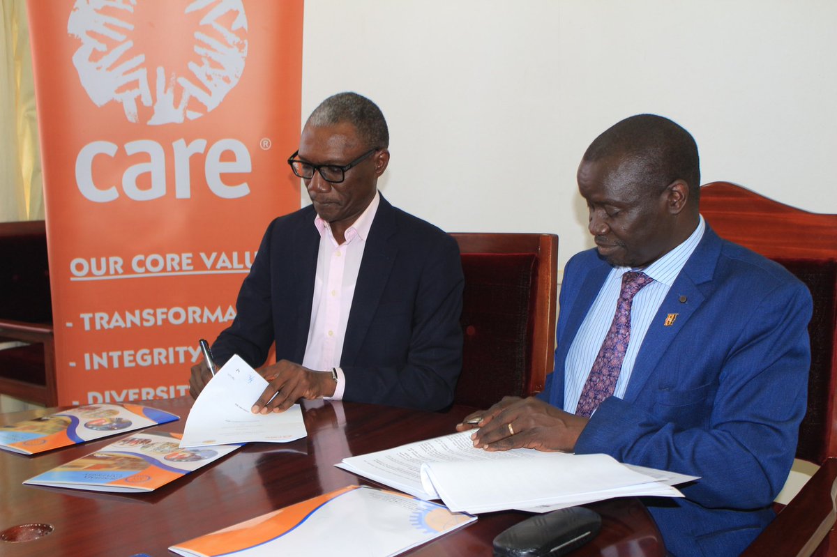 CAREUganda's tweet photo. @CAREUganda @gabazira and @BusitemaUni have signed a ten year #MOU to harness capacities from each other and advance Integrated Community Based Agricultural Extension under the #FFBS project funded by @LDSchurch https://t.co/VdkV46ZyKP