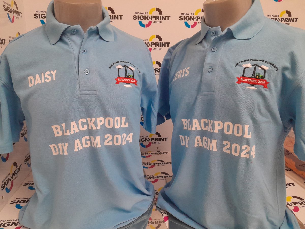 MidWalesSign&Print (@midwalessign) on Twitter photo The Blackpool YFC AGM is getting closer
One of the first orders just completed and it's probably best that we don't show you the slogan on the reverse. Very funny though!
If you require embroidered clothing, please call 01938 228088 or email sales@mw-signandprint.co.uk The Blackpool YFC AGM is getting closer
One of the first orders just completed and it's probably best that we don't show you the slogan on the reverse. Very funny though!
If you require embroidered clothing, please call 01938 228088 or email sales@mw-signandprint.co.uk