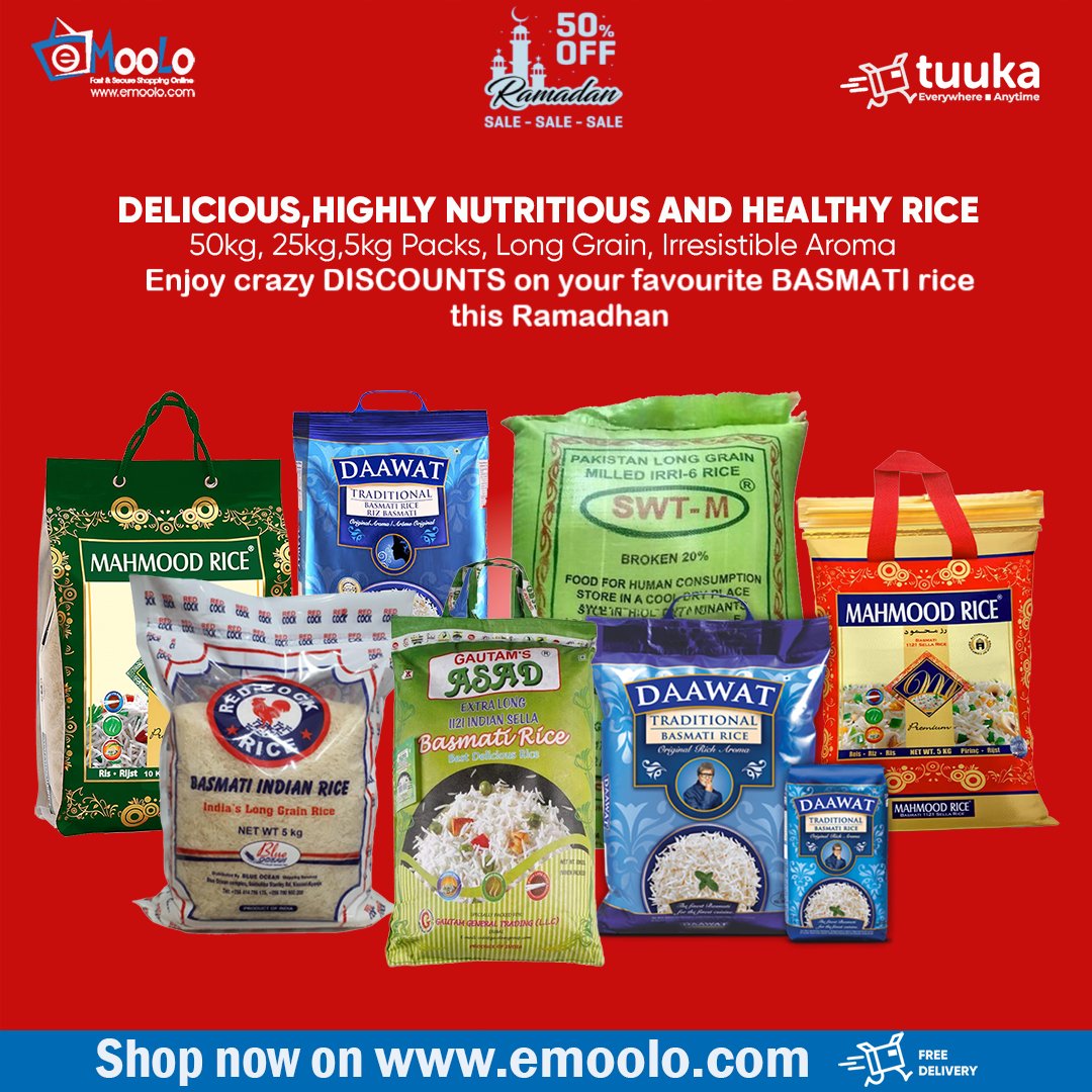 emoolodigital's tweet photo. [PILLAO BASMATI RICE - RAMADHAN SALE]Basmati rice is your perfect choice this Ramadhan period, on SALE by UPTO 50% Off! Download the eMoolo App on Google Play and Apple Store.
Visit: https://t.co/Mj6XTGPFyn
#RamadanSale
#TheDigitalRevolutionIsHere
#Emoolo
#EverywhereAnytime https://t.co/PFQKoWqsxu