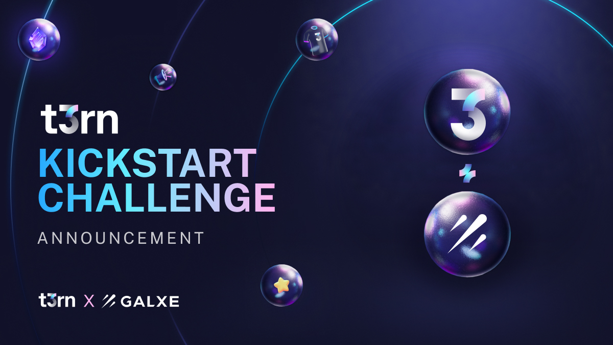 Welcome to t3rn March Kickstart Challenge

Start exploring t3rn’s ecosystem with <a href="/Galxe/">Galxe</a> 👇 

Dive into our community, educate yourself through our docs, and make sure you secure your spot for the mainnet and token launch later this year 🚀

Jump straight into the tasks 🔗