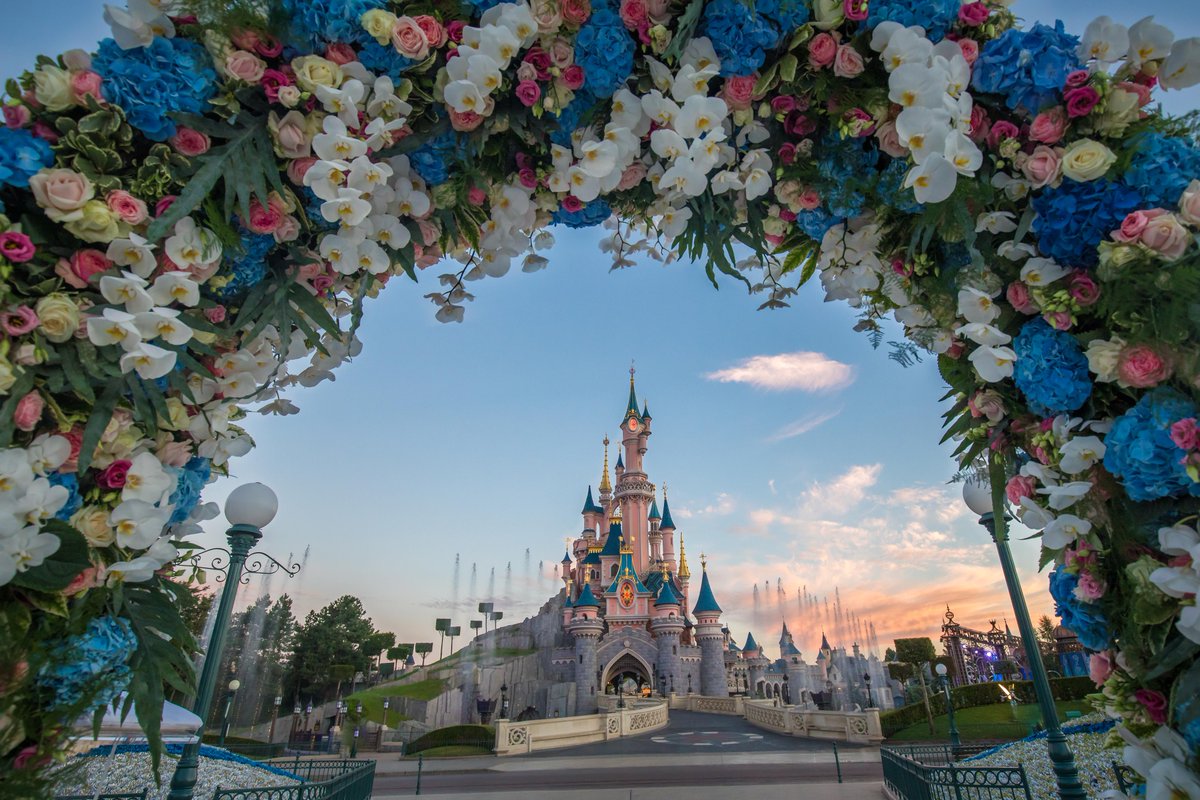 Regardez là-bas, c'est le château de la Belle au Bois Dormant ! 🏰 Avec son allure majestueuse et son ciel bleu enchanteur, il n'y a rien de plus royal que ça. 👑