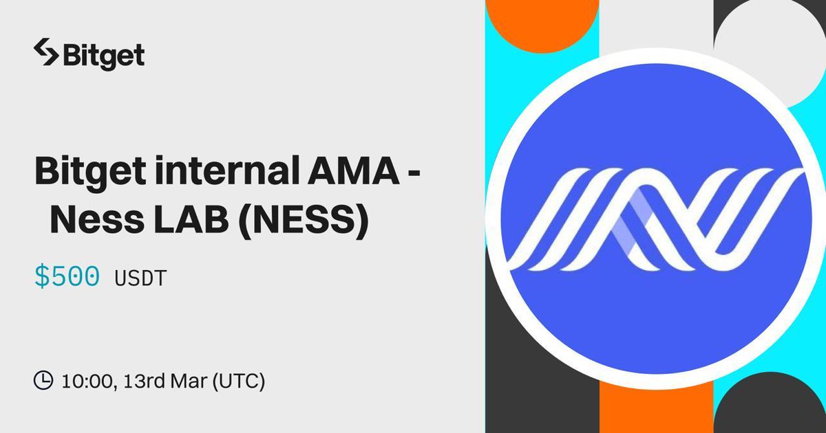 NESSLAB_'s tweet photo. 🚀Ness LAB will be featured on Bitget AMA!
🗓️10:00, 13rd Mar (UTC)
💰500 USDT equivalent $NESS
🔎How to participate: https://t.co/mI3bZbiseK
Join us for an insightful discussion about NESS and our vision for the future of blockchain.🔥
#NESS #NessLAB #AMA #Bitget https://t.co/1J1tfp0Bbq
