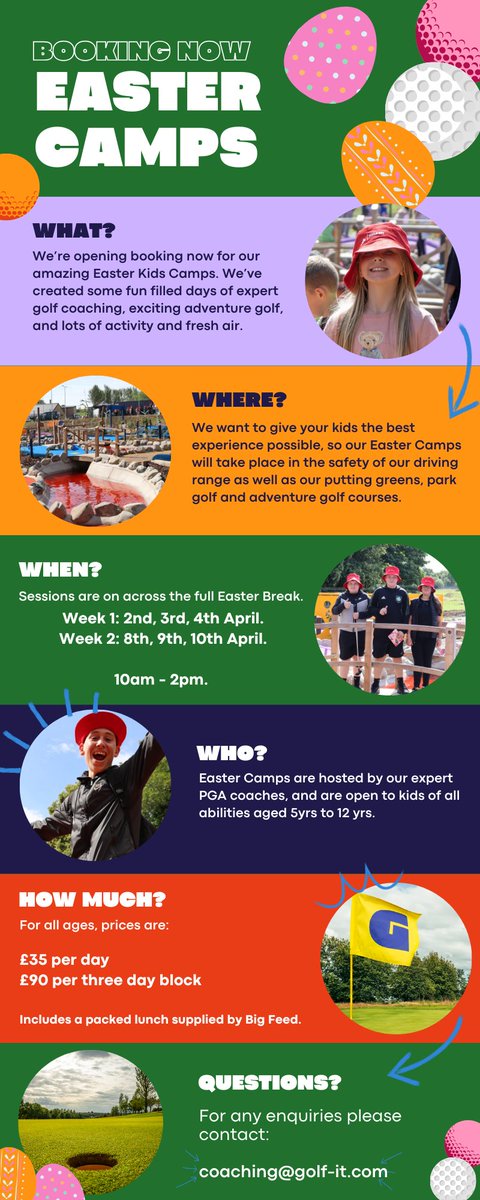 ⛳️🏌️ GOLF IT Easter Camp is open for Bookings. Please see attached flyer for information on days/times and cost. 🏌️‍♀️ @StPhilomenasRC @stcatherinespri @MarthaPrimary @StMonicaMilton @activeschoolsJB @ActiveSchoolsNF