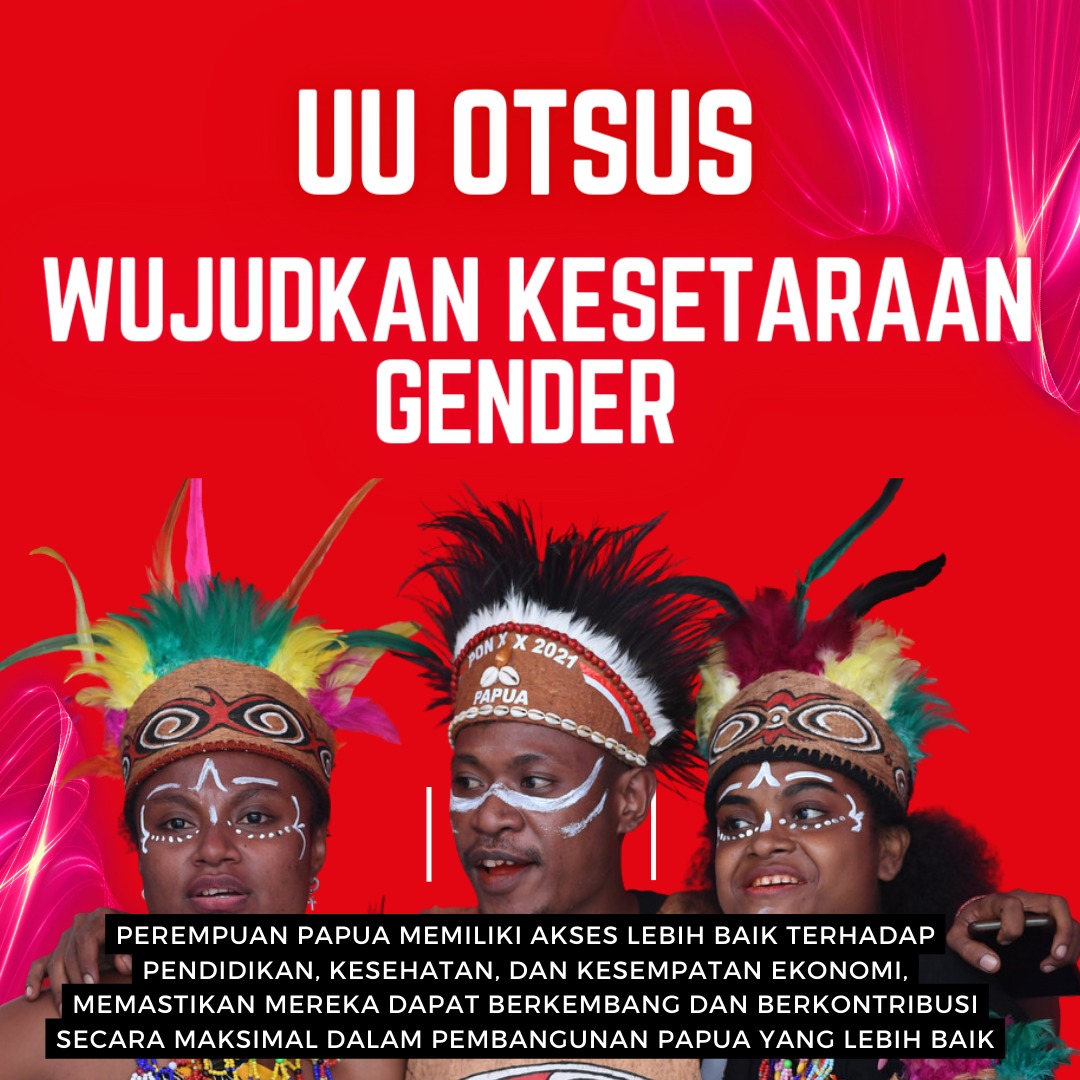 Melalui Otsus, perempuan Papua memiliki akses lebih baik terhadap pendidikan, kesehatan, dan kesempatan ekonomi, mereka dapat berkembang dan berkontribusi secara maksimal dalam pembangunan Papua yang lebih baik.

#OtsusPapua #OtsusJilid2 #kesetaraangender #PapuaIndonesia