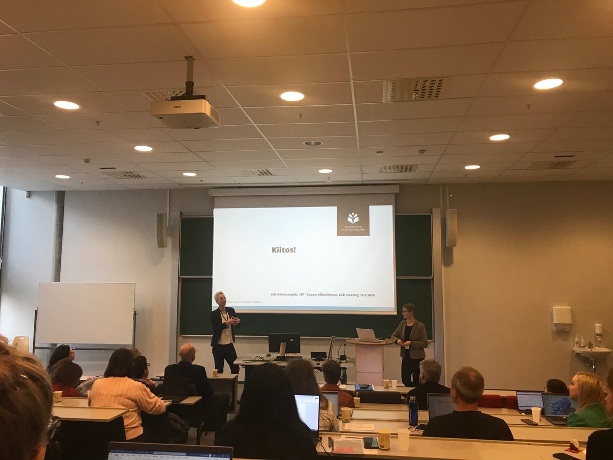 Juana Mari Delgado-Saborit (@delgadosaborit) on Twitter photo Day 2 of the <a href="/HorizonEU/">Horizon Europe 🇪🇺</a> #Support4Resilience project lead by <a href="/wiig_siri/">Siri Wiig</a> at <a href="/UniStavanger/">Universitetet i Stavanger</a>. We start with team building by Dr. Eila Kankaanpää of the
<a href="/UniEastFinland/">University of Eastern Finland</a>: “We’re all in this together”. Kiitos!!! Day 2 of the <a href="/HorizonEU/">Horizon Europe 🇪🇺</a> #Support4Resilience project lead by <a href="/wiig_siri/">Siri Wiig</a> at <a href="/UniStavanger/">Universitetet i Stavanger</a>. We start with team building by Dr. Eila Kankaanpää of the
<a href="/UniEastFinland/">University of Eastern Finland</a>: “We’re all in this together”. Kiitos!!!