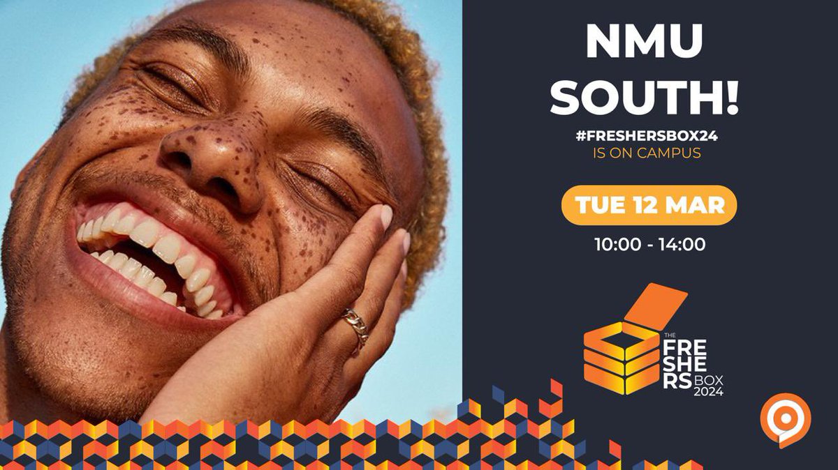 sunkissedseba's tweet photo. NMU Fam, it’s your turn to get in on the #FreshersBox24 action TODAY! Come through for your loaded box of goodness featuring your fav products by Maynard’s, Smoothies, Absa, OXY, Lipton & more! Plus, score a chance at R5k for your tuition fees! https://t.co/lrq3zWV9Q7