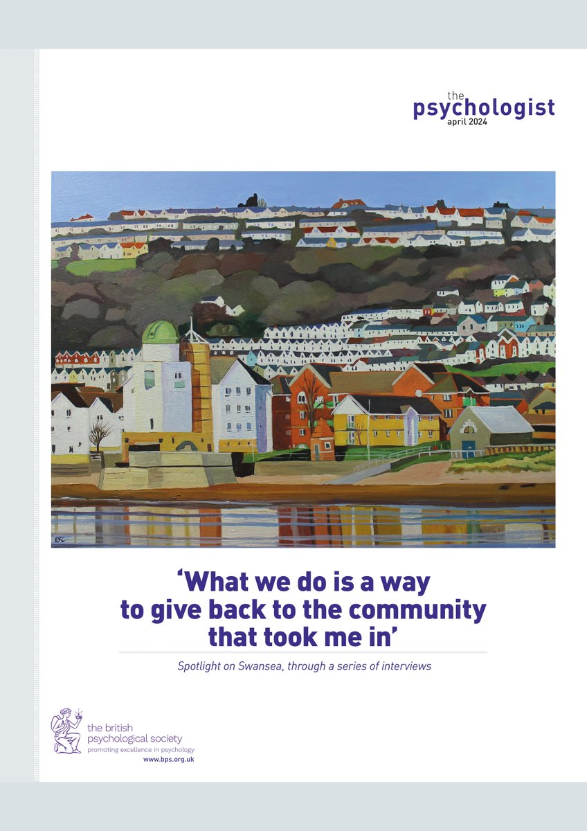 The Psychologist (@psychmag) on Twitter photo In our April issue, we put the spotlight on Swansea, with a series of conversations I had in a couple of days at <a href="/UWTSD/">University of Wales Trinity Saint David</a> and <a href="/SwanseaUni/">Swansea University</a>
Cover artwork by <a href="/SwanseaArtist/">Emma Cownie Artist</a>
Here's a thread… In our April issue, we put the spotlight on Swansea, with a series of conversations I had in a couple of days at <a href="/UWTSD/">University of Wales Trinity Saint David</a> and <a href="/SwanseaUni/">Swansea University</a>
Cover artwork by <a href="/SwanseaArtist/">Emma Cownie Artist</a>
Here's a thread…