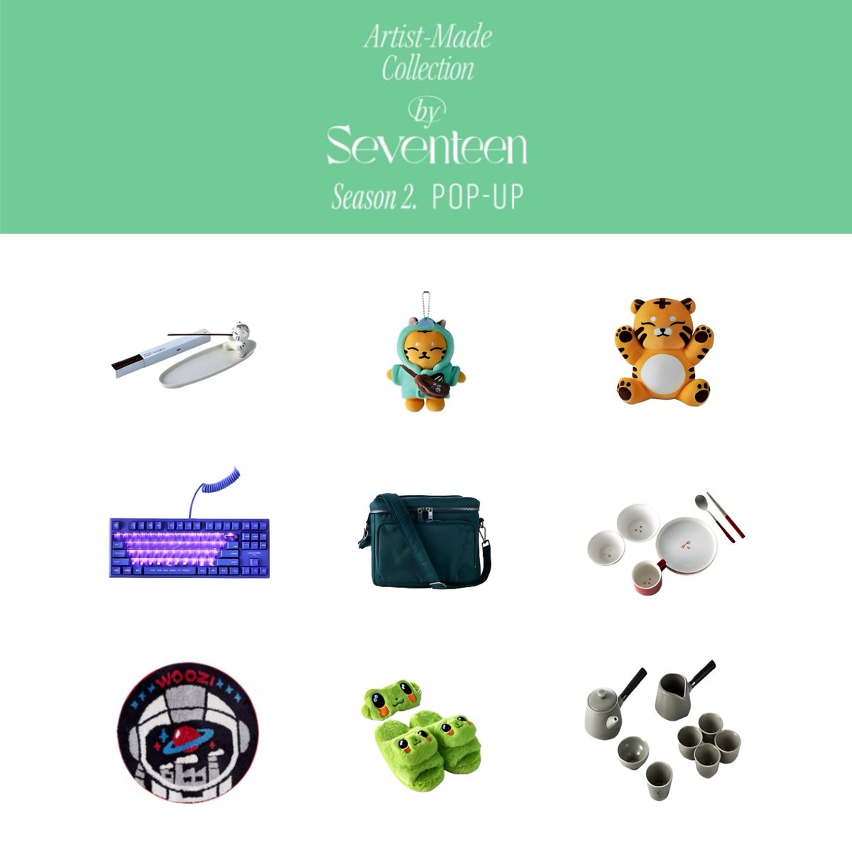 bora_clover's tweet photo. [SEVENTEEN ARTIST MADE COLLECTION] 

✳️Purchase: https://t.co/2mibNyU86E

HOSHI incense holder set/plush toy/plush keyring

WONWOO love packed keyboard/love packed Cross Bag

WOOZI ppyoppyoticon rice bowl set/universe factory rug

THE 8 cozy set/teatime set

#seventeenartistmade https://t.co/5E1MZ5BZ6m