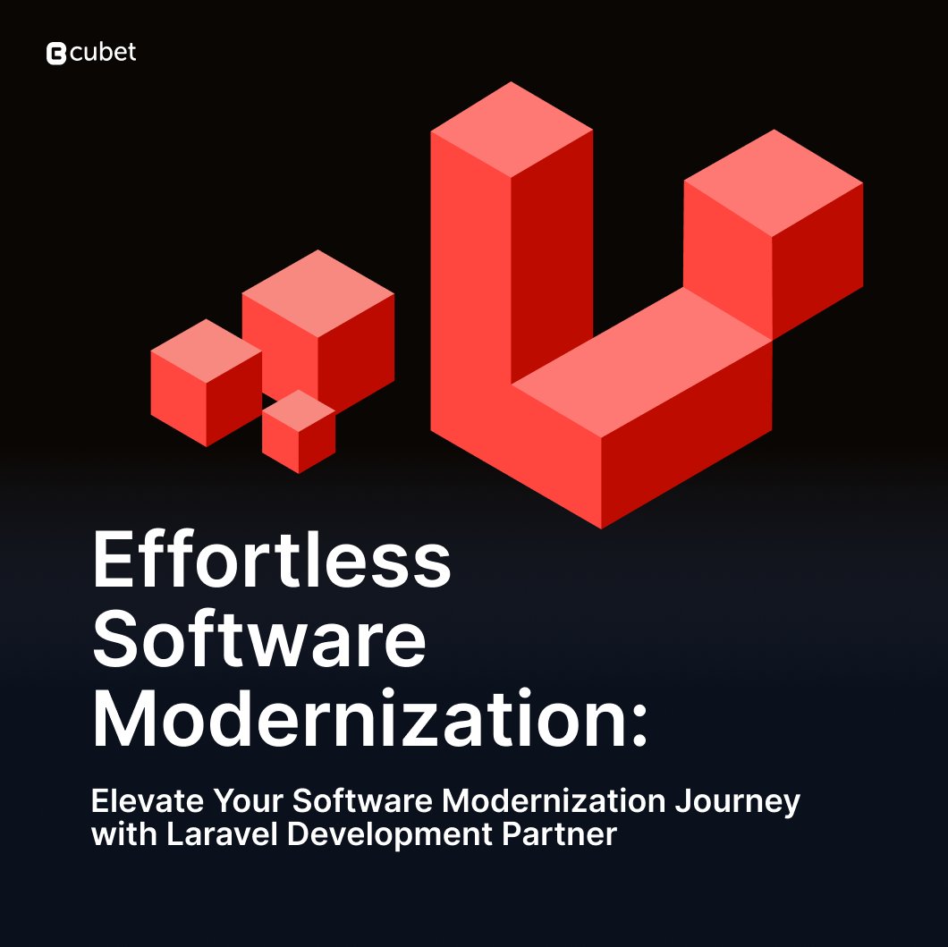 CubetTech's tweet image. Are you worried about your business being at risk due to outdated products and applications?
As a trusted #Laravel Development Partner, Cubet is here to guide you through every step of your #software modernization journey.
Contact Now: bit.ly/3Pk3nRT
#laravelpartner
