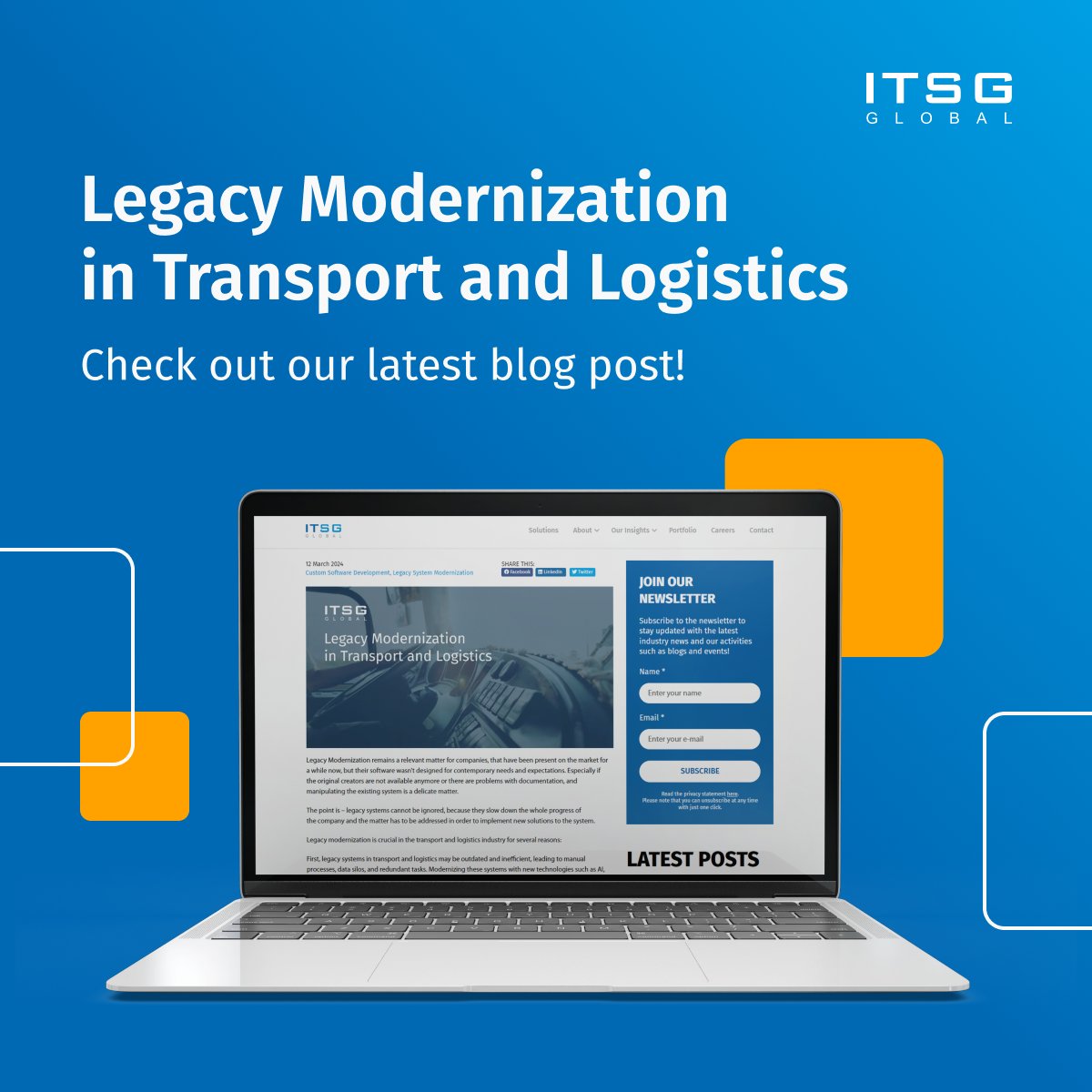 Say goodbye to manual processes, data silos, and the headache of outdated systems! 🚀 Dive into our blog post and get to know more: itsg-global.com/legacy-moderni… 👈 #itsg #LegacyModernization #TransportAndLogistics #logistics #Innovation #AI #business