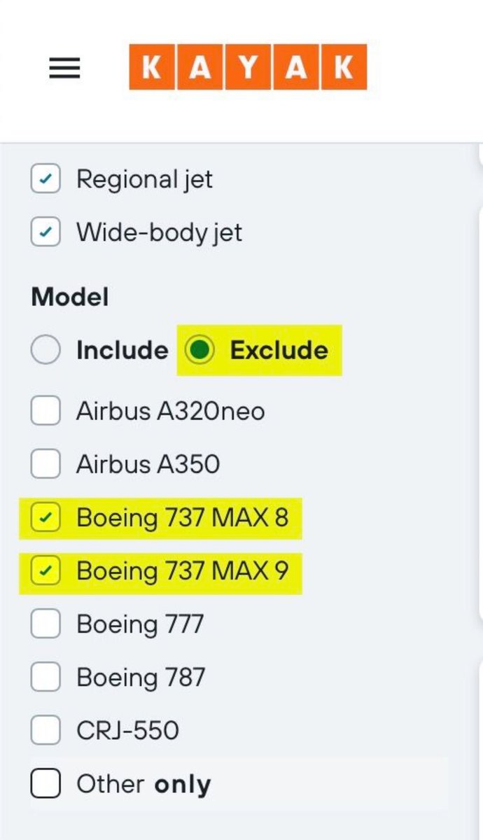 MyLordBebo's tweet image. 🇺🇸🚨‼️ When booking flights, use the plane filter. Kayak has one. 
Be safe