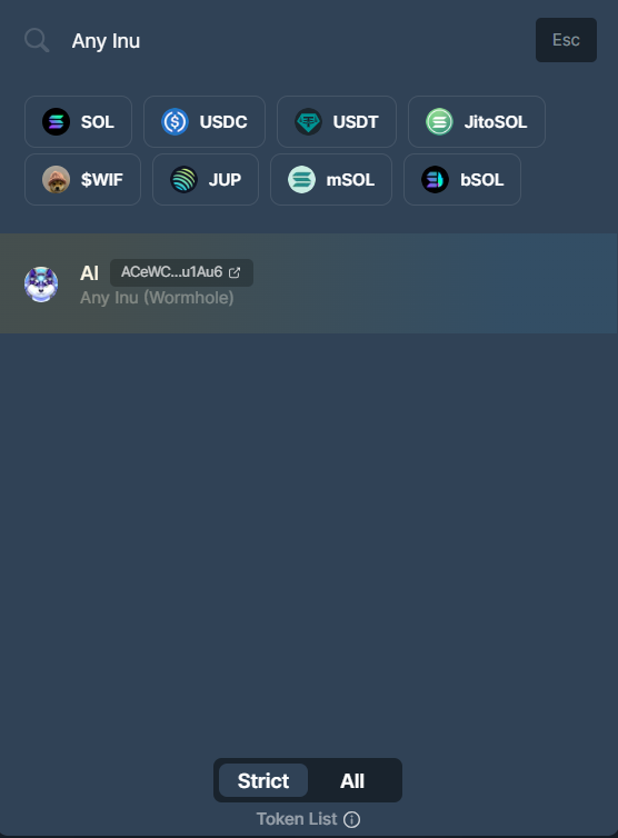 We are now validated on <a href="/JupiterExchange/">Jupiter</a> and appear on the 'Strict' list.

Woof!

$AI $Sol