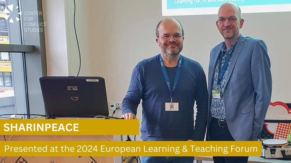 SHARINPEACE presented at the 2024 European Learning & Teaching Forum The Erasmus+ Cooperation Partnership Project was a good fit for the conference theme “Learning for, in and with society”. 📗Read more: uni-marburg.de/avl7Ab