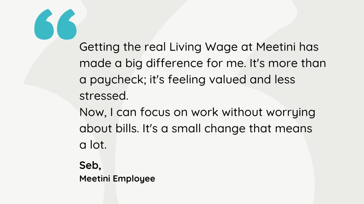 If you're constantly worrying about making ends meet on low pay, you'll struggle to perform well in your job 😵‍💫

Accredited #LivingWage #hospitality businesses like Meetini get the best out of workers by taking a load off their mind.

Sign up here👉 livingwage.org.uk/accredit