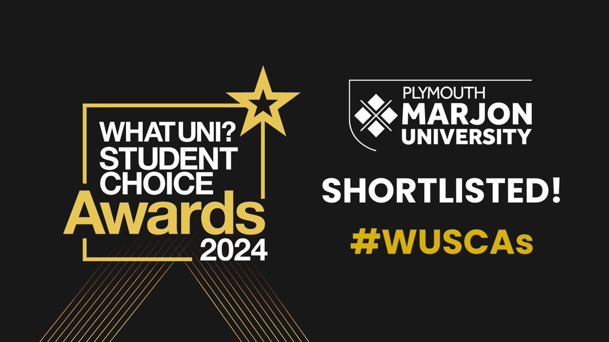 We're excited to share that we've been shortlisted in three categories at this year's What Uni Student Choice Awards. 🎉 Our students ranked Marjon in the UK's top 10 for lecturers & teaching quality, student support, and career prospects. #TeamMarjon #ProudToBeMarjon #WUSCAs