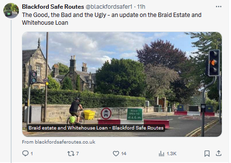 SpokesLothian's tweet photo. @blackfordsafer1 @CllrScottArthur @DAstonSNP @FinlayMcF @julebandel @CouncillorCowdy @SanneDD @KatrinaFaccenda @KayleighFONeill @kevin_lang @CllrBenParker @CyclingEdin @SheenaNimmo @sw20 @rimc123 @TheBikeStation @cargobikemovmnt @Edinburgh_CC @EdCriticalMass @WLBikeLibrary @LaidBackBikes @SpokesPorty @Cyclesouthedin @edi_dot_bike #BraidEstate

Excellent summary of Transport Cttee #EdinWebcast debate &amp; bad decision
https://t.co/iHs9imZYBD

🙋‍♀️NB, as we understand it, filter removal is just next stage in ongoing legal ETRO process.
Cllrs can reinstate filters at end of process, after monitoring the new setup https://t.co/dT0mtNQtDx