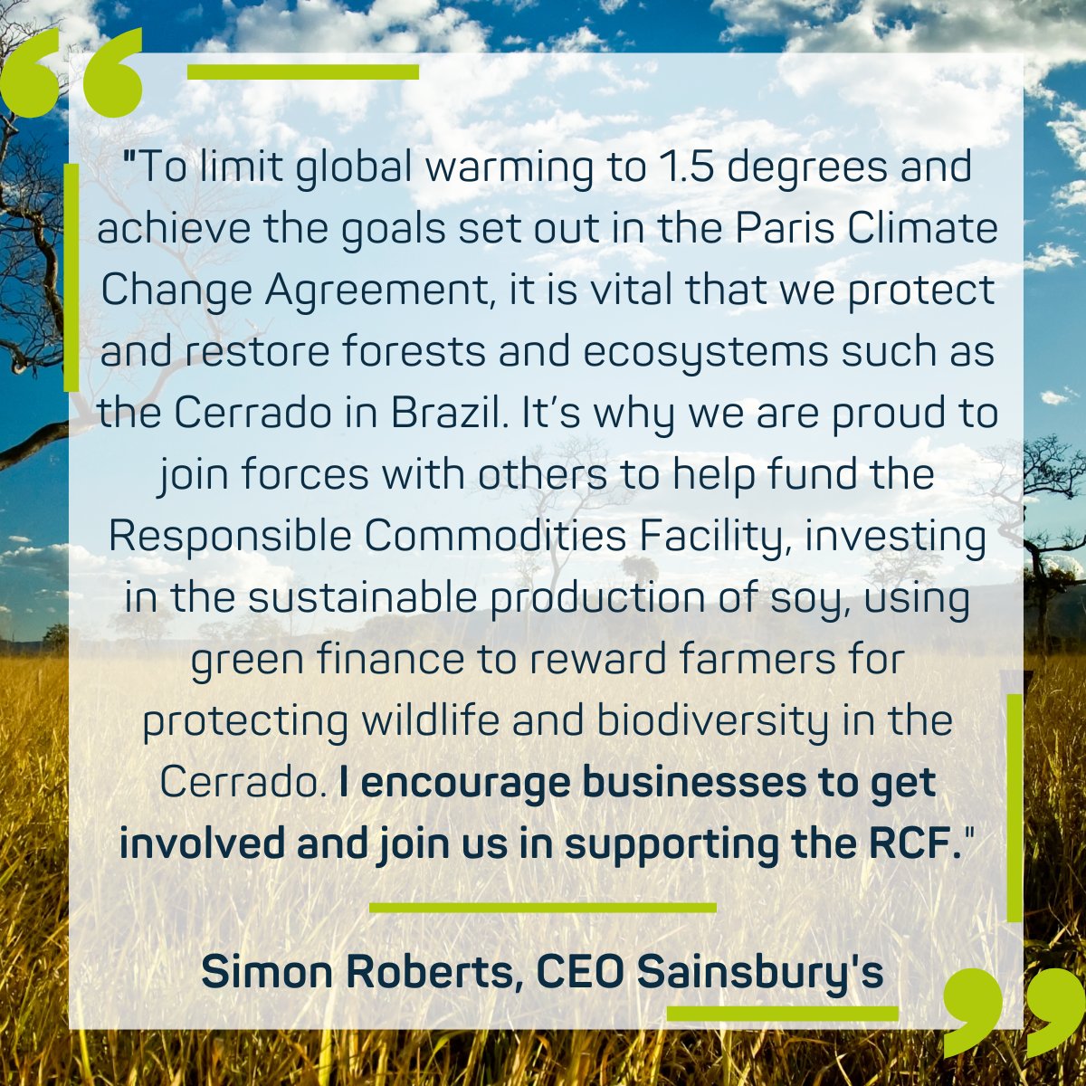 #impactinvestment is an essential tool in the fight to achieve #climate goals, made even more powerful by collaboration. Read how RCF financial supporter <a href="/SainsburysNews/">Sainsbury's News</a> is working in partnership to tackle soy-driven deforestation and ecosystem conversion: bit.ly/3Qkk25T