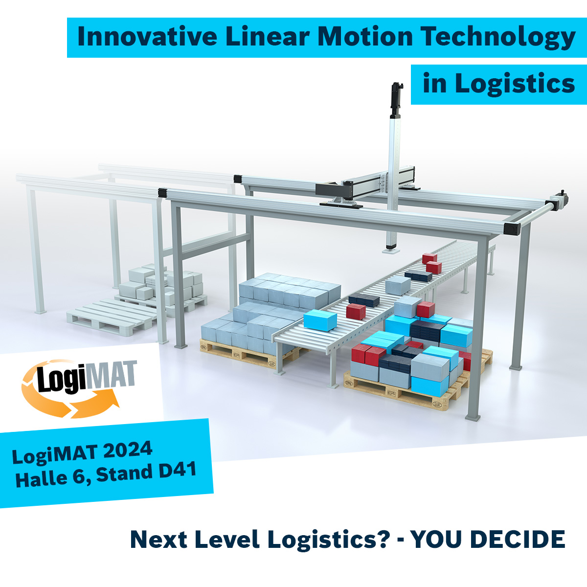 Automation pressure in logistics: At @LogiMAT, #BoschRexroth will be showing how innovative #LinearMotionTechnology saves time and money while driving electrification forward. boschrexroth.com/linear-motion-… Visit us in hall 6, booth D41.