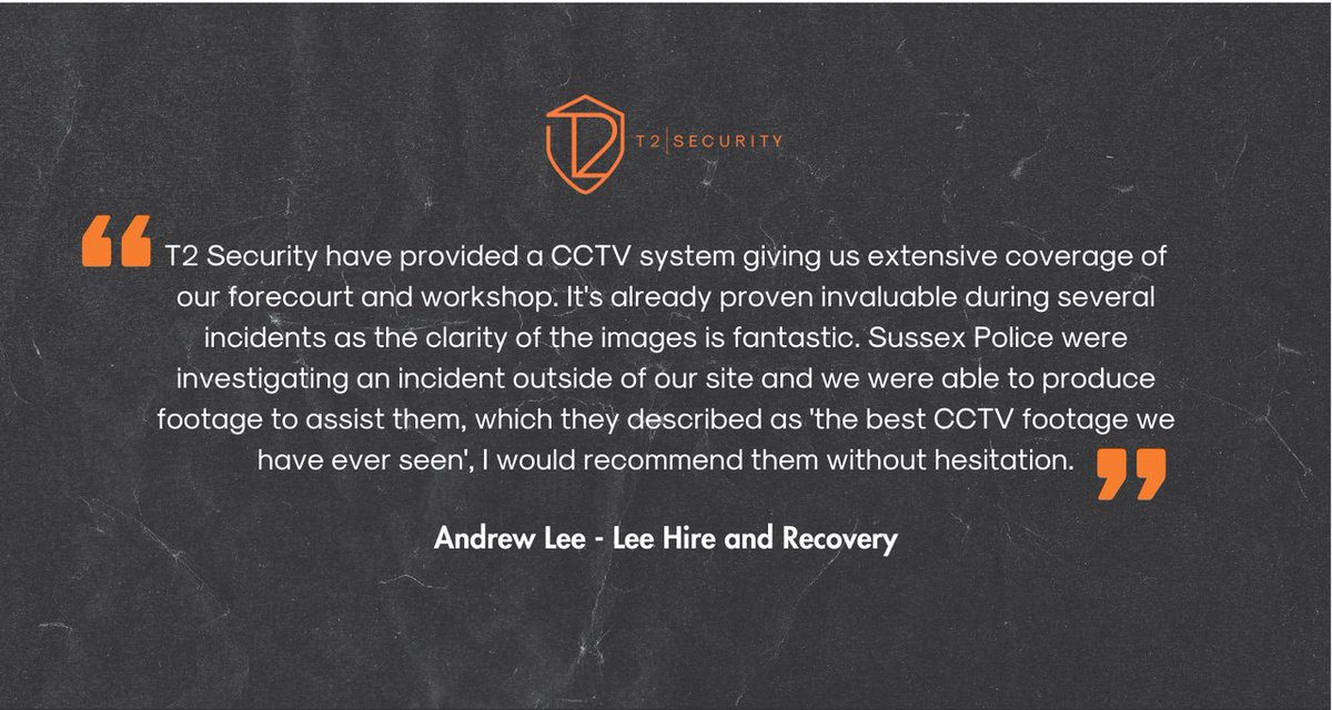 T2SecurityUK's tweet photo. Testimonial time 🗣️

We value every single testimonial we get from our clients. It is so good to hear the good ones! 

Visit our website to read more great feedback: https://t.co/MP2qRBl1H7

#Testimonial https://t.co/qVfKneFcLK