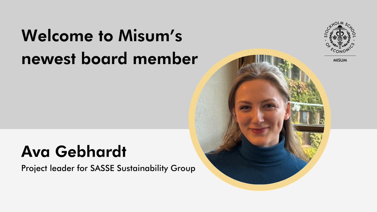 We are pleased to welcome Ava Gebhardt onto the Misum Board! 🎉 Ava is a 2nd year BSc student in Business & Economics at SSE, who recently became Project Leader w/ SASSE Sustainability Group & as part of this role she joins the board to ensure a student perspective is provided.