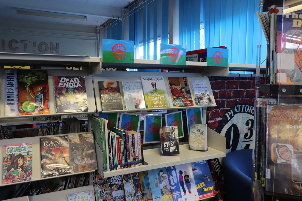 "The Library has a new addition of books added to the collection. Our Librarian Mrs Farley, has created a shelf that focuses on GRTS literature (Gypsy Romma Traveler Students), to contribute towards our diversity goal as a school"!

Mrs Hawkins