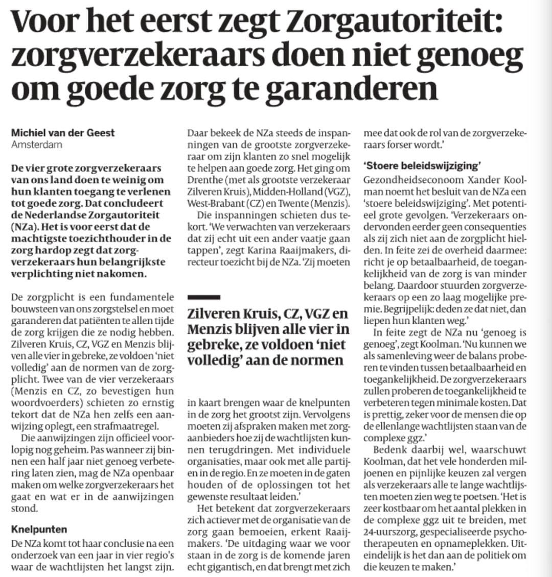 Tijd voor een Nationaal ZorgFonds zonder eigen risico.

Sluit je aan 👉 nationaalzorgfonds.nl