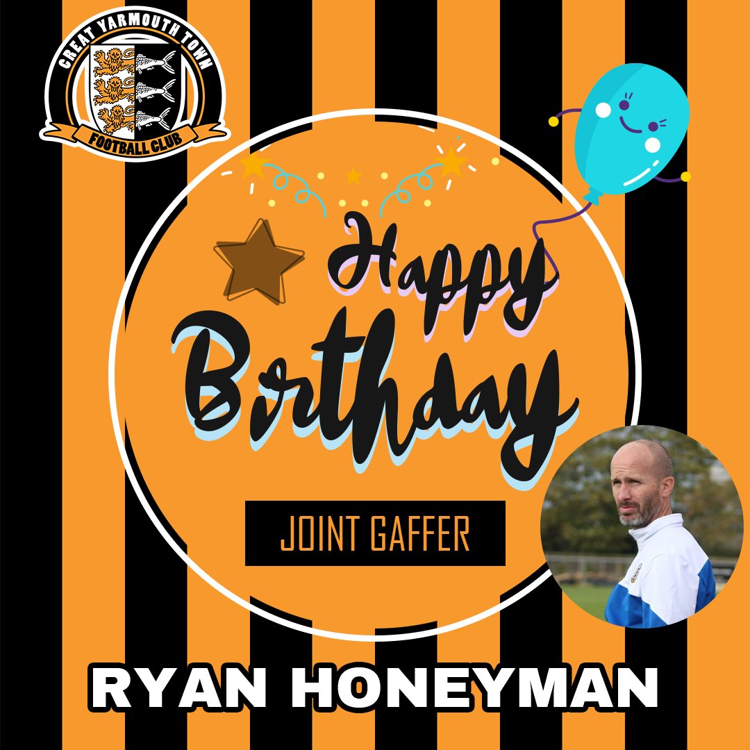 The_Bloaters's tweet photo. 🎈HAPPY BIRTHDAY🎈
We would like to wish our joint 1st Team Gaffer Ryan Honeyman a very HAPPY BIRTHDAY 🎂🎁.
Have a lovely day boss.  🧡🖤
#GaffersBirthday #GYTFC #TheBloaters #GreatYarmouthTownFC #RyanHoneyman https://t.co/dBAPnqtO44