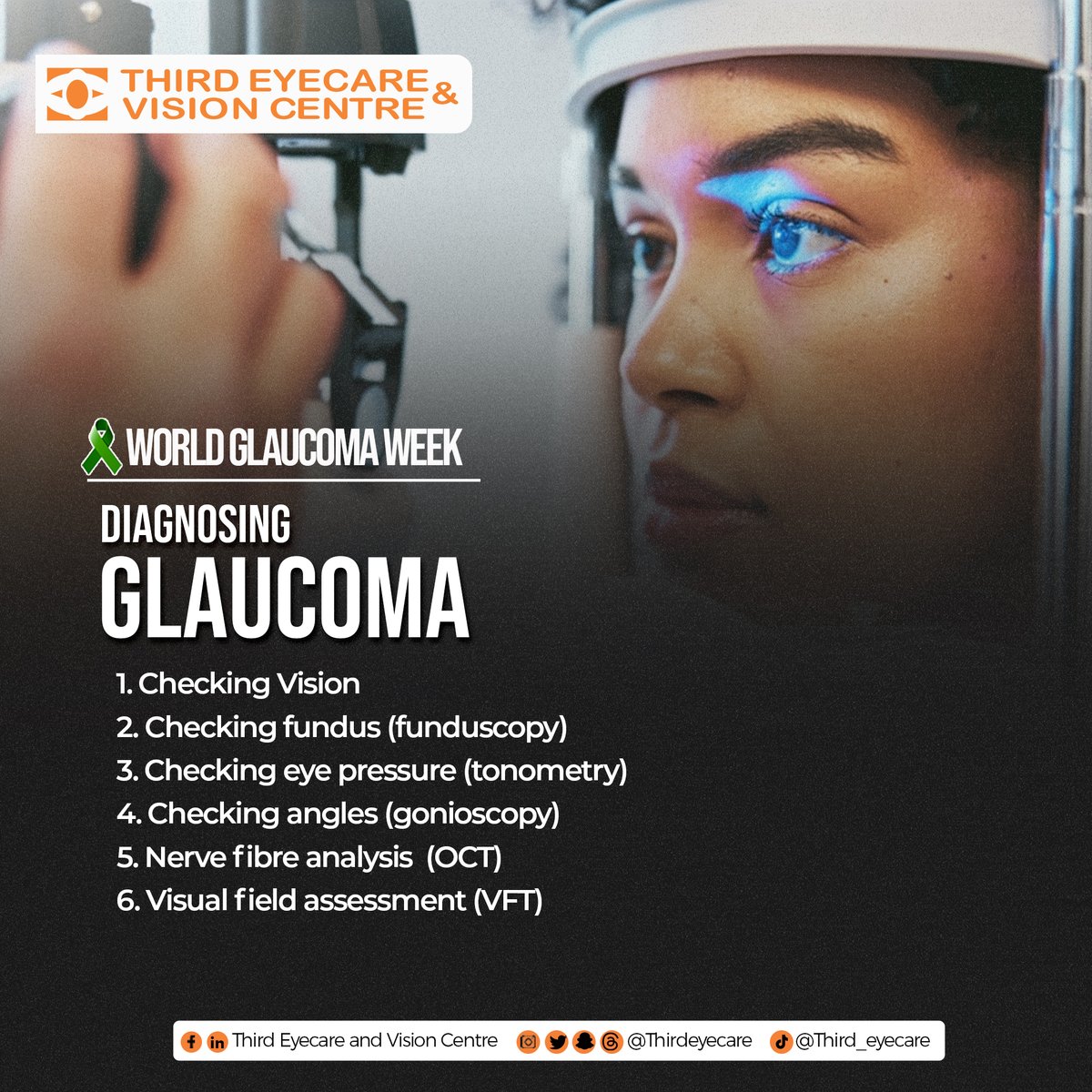 Shining a light on awareness during World Glaucoma Week. Your vision matters, and so does early detection. Join us in spreading awareness and promoting eye health. Together, let's beat the silent thief of sight. #thirdeyecare #Eyeexam #WorldGlaucomaWeek #EyeHealthMatters 👁️💙