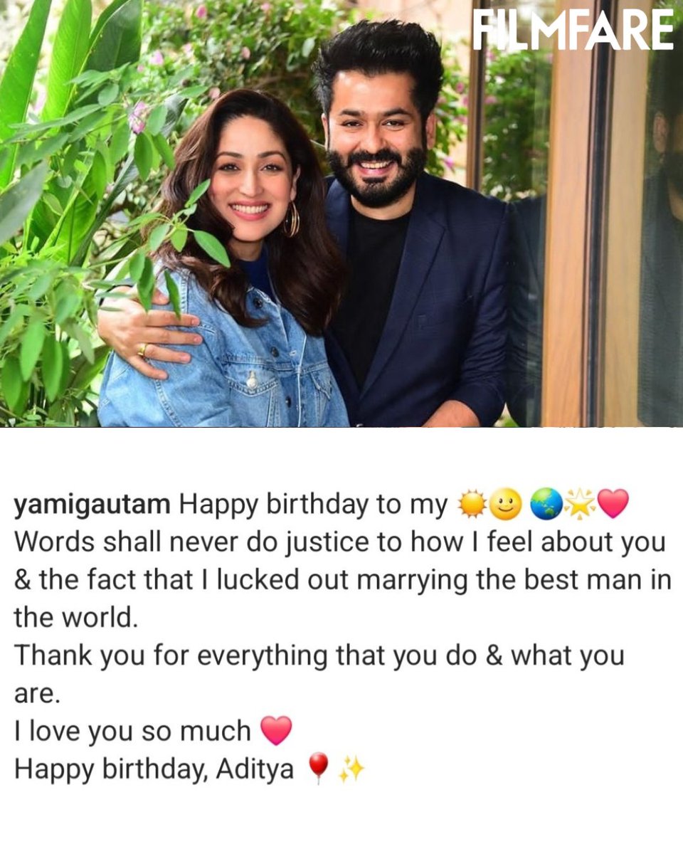 #YamiGautam pens down a loving birthday post for husband, producer #AdityaDhar. ❤️