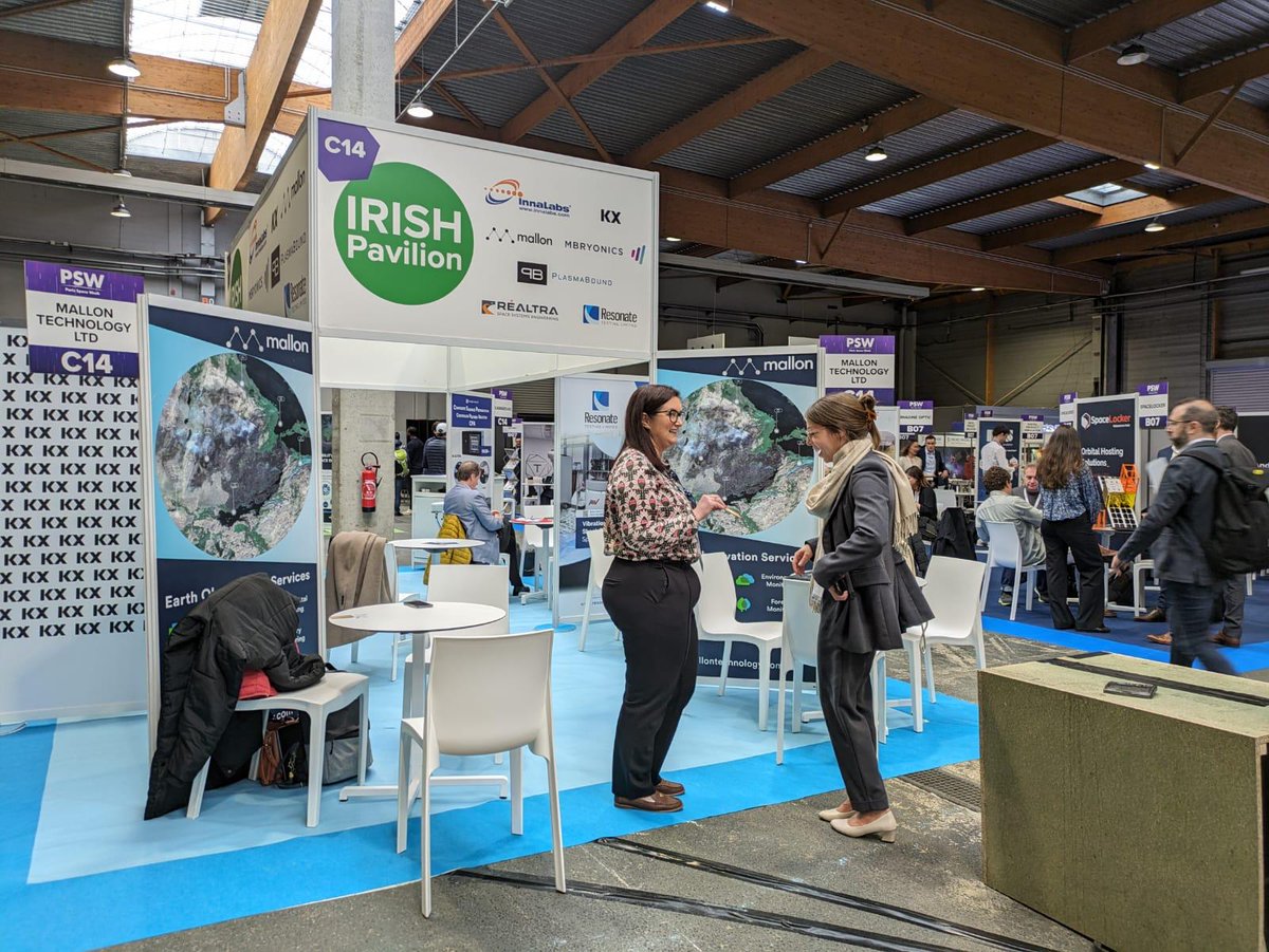 We're up & running @ParisSpaceWeek over on the Irish Pavilion (C14)!🚀 Marion & Sita will be available to discuss our #EarthObservation products, services & related activities. Make sure to pop over & say Salut to them! #EO #ParisSpaceWeek