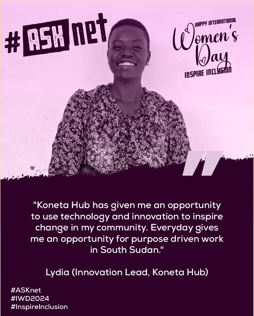 #WomensMonth

How does women's inclusion look in practice?

Lydia from Koneta Hub highlights their vital role in community empowerment. “Women are integral to our society; we involve them in every program aspect,' she says.

Let's make women's inclusion a lived reality!
#ASKnet