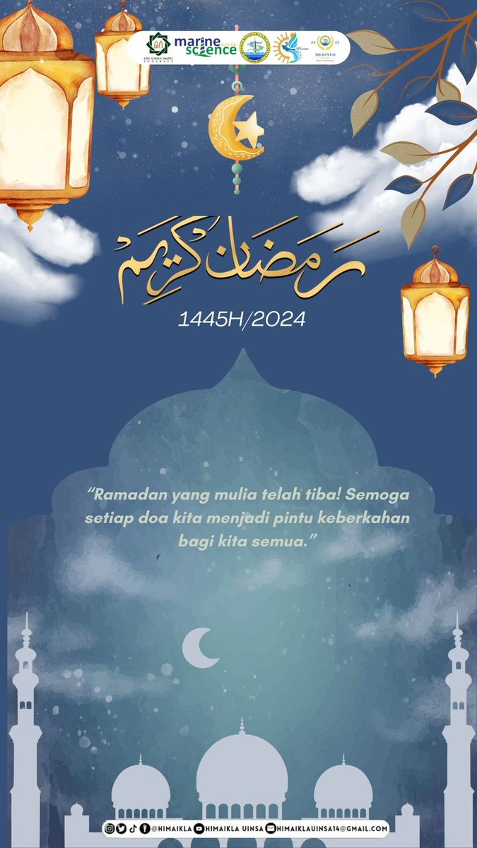 himaikla's tweet photo. 🕌🌙MARHABAN YA RAMADHAN🌙🕌

Selamat menyambut bulan Ramadhan 1445H yang penuh berkah dan ampunan✨
Semoga Allah SWT memberkahi kita dengan keberkahan dan kebaikan di bulan yang mulia ini🤲🏻

Ramadhan Kareem✨
1445H
.
More information :
https://t.co/PMXJrtOEN6 https://t.co/CWBjxApxTf