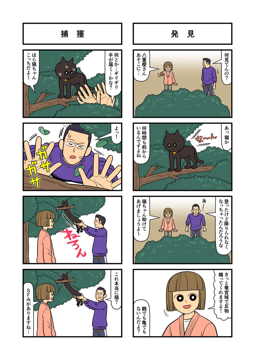 #松本ゆうす「あしたまた公園で」NO.6 (1/2)
#4コマ漫画  #漫画が読めるハッシュタグ  #創作漫画
#無料漫画  #猫好き 