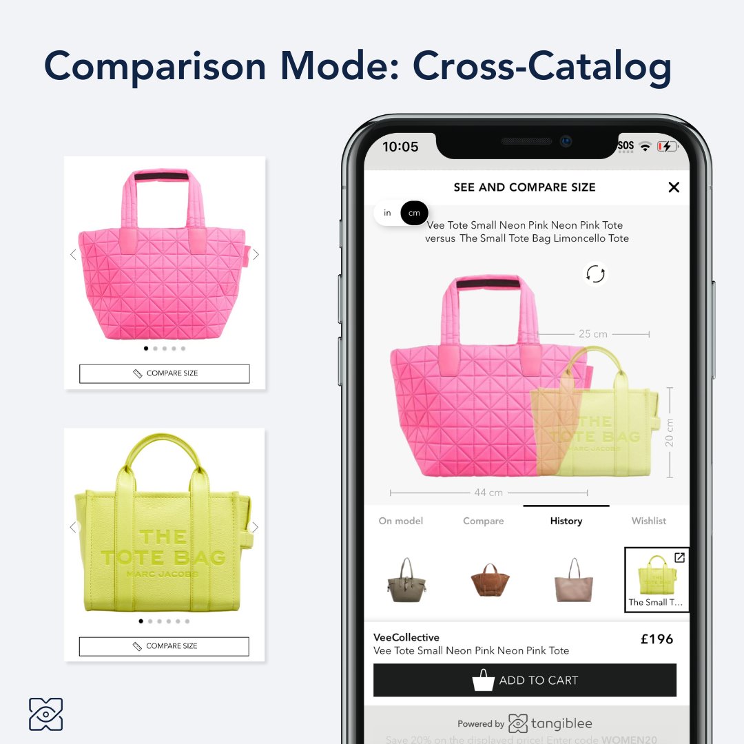 Shoppers can compare items from the same retail catalog–side-by-side! 😎 Benefits for the retailer: 💥 Increase customer confidence. 💥 Reduce returns. Read more today by heading to the link: hubs.ly/Q02nT-F70 #ecommerce #immersiveshopping #B2B