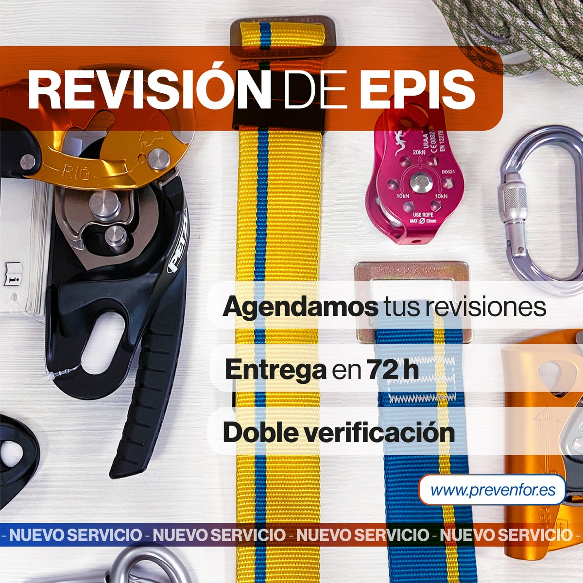 Presentamos nuestro NUEVO❗ servicio de COMPRA y REVISIÓN de EPIS
🗣 ASESORAMIENTO técnico personalizado
✍🏼 Agendamos tu próxima revisión para que NO TE PREOCUPES DE NADA
⏱ REVISIÓN de tus equipos en un máximo de 72h

prevenfor.es/revisioncompra…