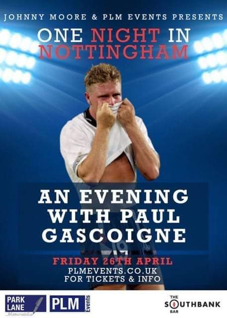 Johnny Moore & PLM events present.... BOOK NOW! BOOK NOW! ⚽️ £35 tickets now only available 🎟 PLMevents.co.uk 📲 *Please note: this event is run by external promoters, and tickets are not available through the venue directly.