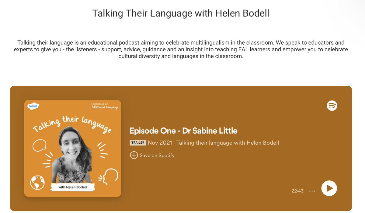 twinkl_eal's tweet image. It’s #TalkingtheirlanguageTuesday and we are highlighting our brand new landing page where our podcast is now featured on it 😍🎙️ 

Find our new landing page here: twinkl.co.uk/l/vrayv

#podcast #EAL #multilingual #edchat #edutwitter #teachertwitter #language
