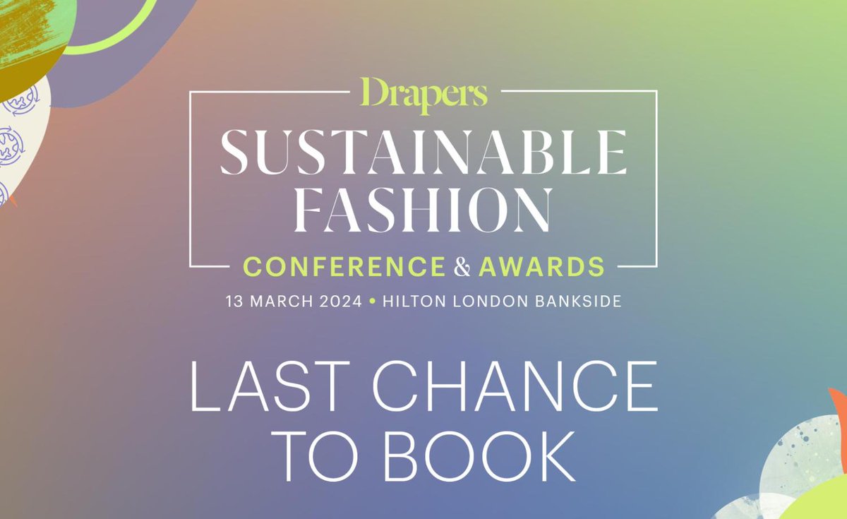 This is your last chance to join us at #DrapersSustainableFashion Awards. Help us celebrate the industry’s change makers and feel inspired to put your sustainable accomplishments forward in 2025. Secure one of the final places remaining >>  bit.ly/43g1CuX